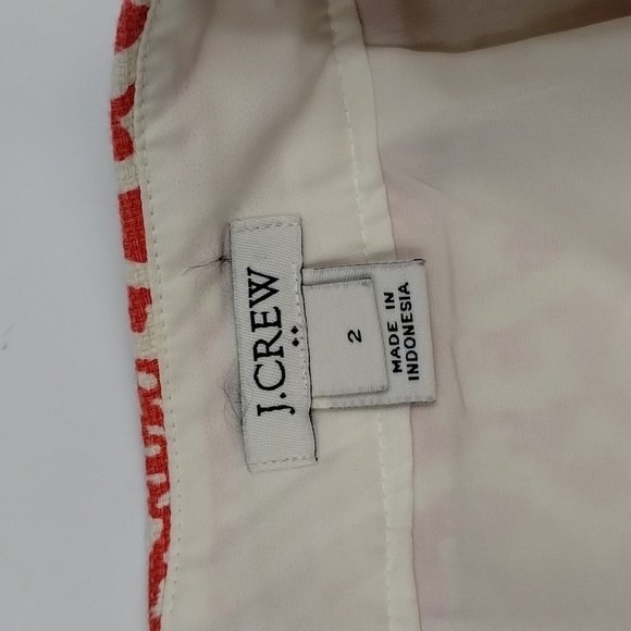 J. Crew Factory Pencil Skirt Size 2 Pink White Star Pattern Cotton - Picture 5 of 11